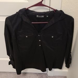 3/4 button up ls shirt